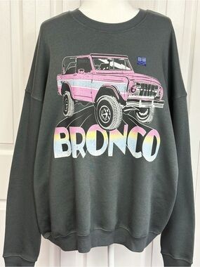 NWT Grayson Threads Gray Pink Multi Ford Bronco Graphic Sweatshirt XL